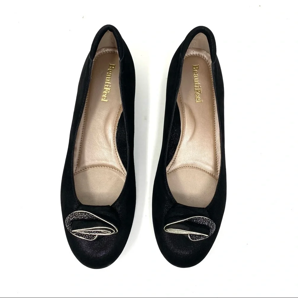 Beautifeel Fifa black glittering suede flats 36H